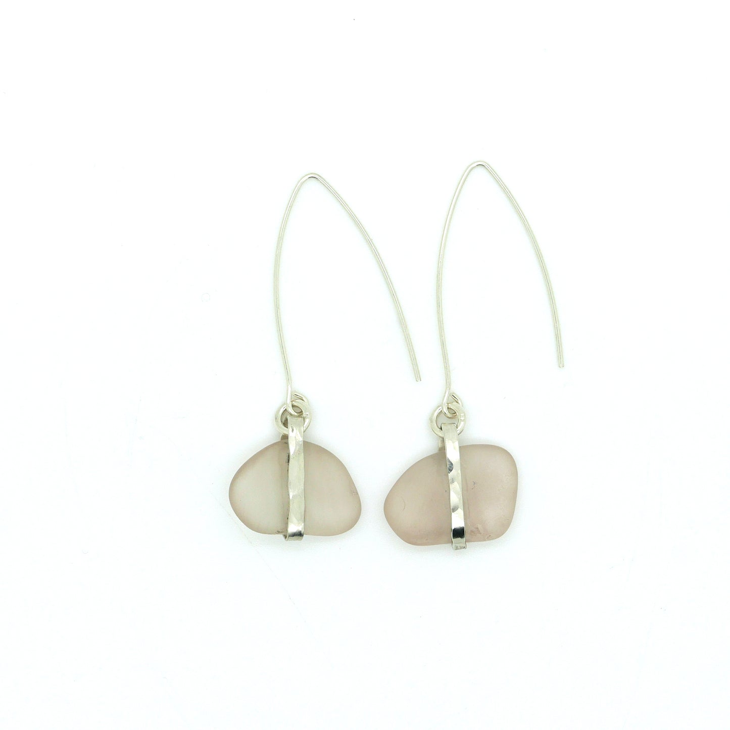 Frosted Sea glass drop Earrings