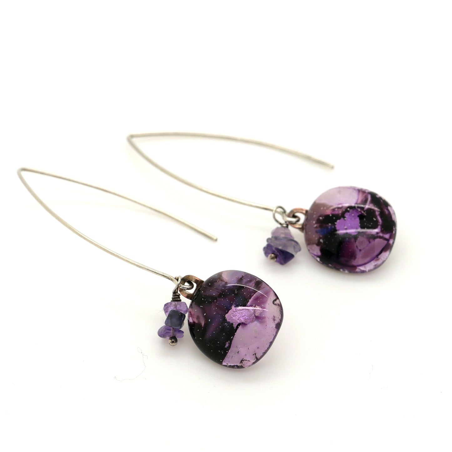 Purple Glass Earrings