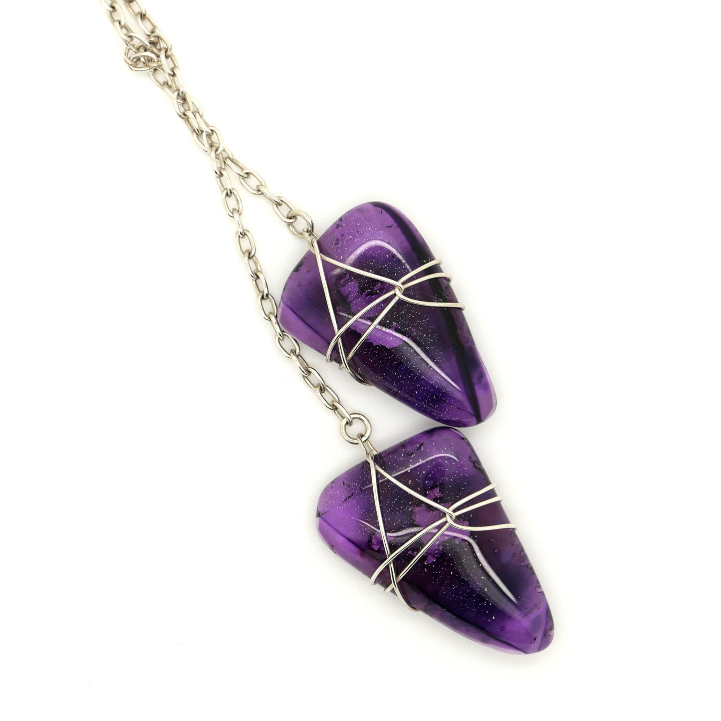 Purple Fused Glass Lariats