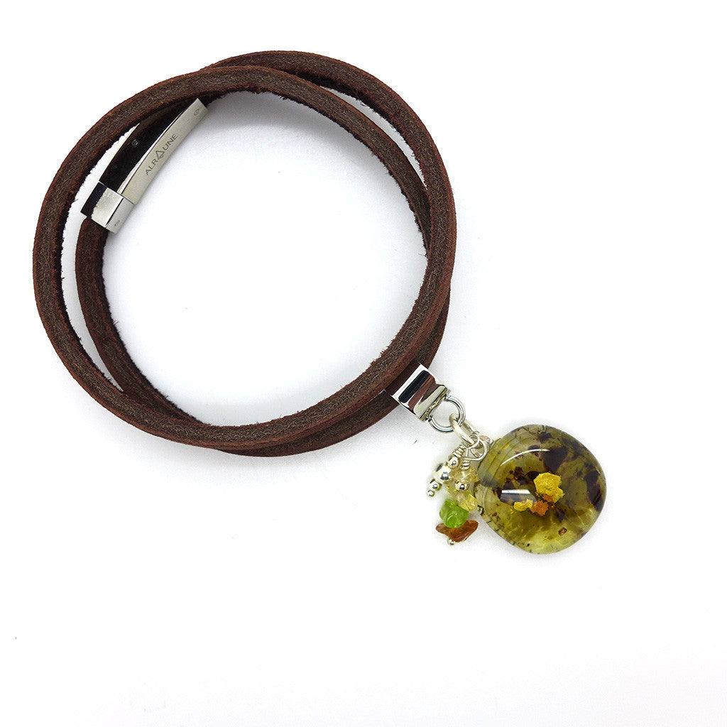 Sage Leather Bracelet