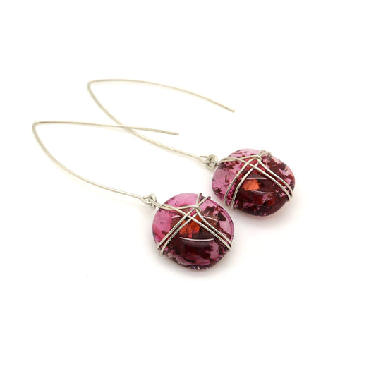 Coral Glass Earrings