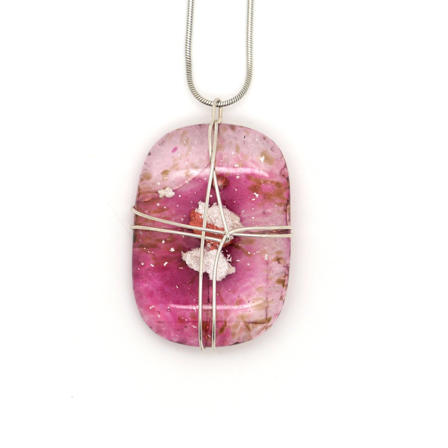 Pink Wire Wrapped Pendant