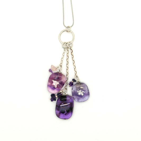 Purple and Pink Cluster Necklace