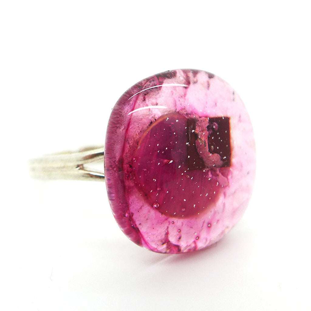 Pink Glass Ring